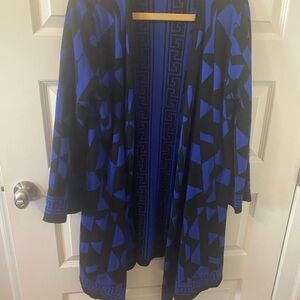 Geometric Blue and Black Cardigan